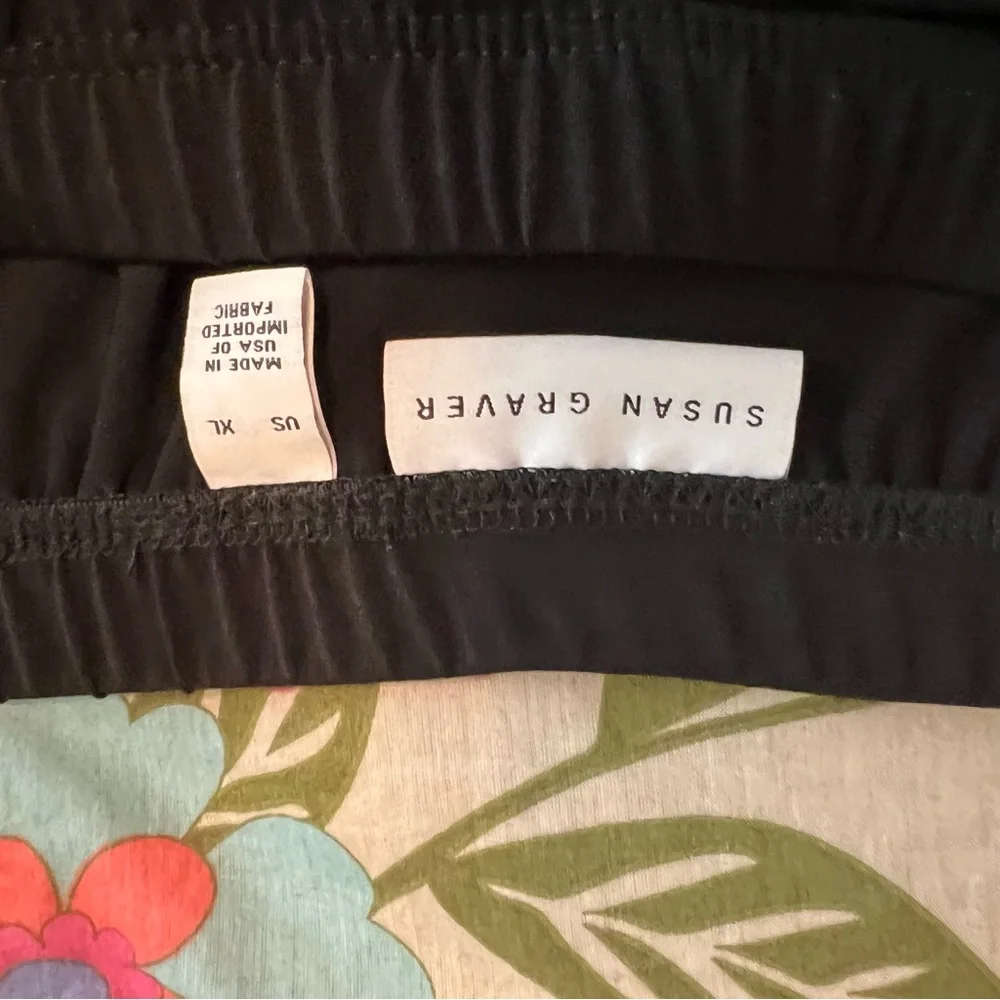 Susan Graver QVC 2 pc trumpet skirt and grommet sleeve top black jersey flowing - Picture 13 of 16